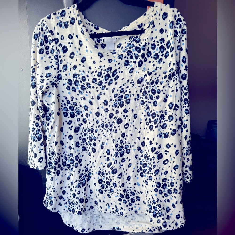 Blue and ivory cheetah print